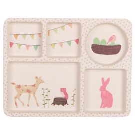 Bamboo 5 Piece Dinnerware set - Woodland Tea Party